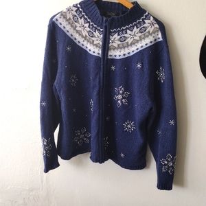 Sparkly snowflake sweater.